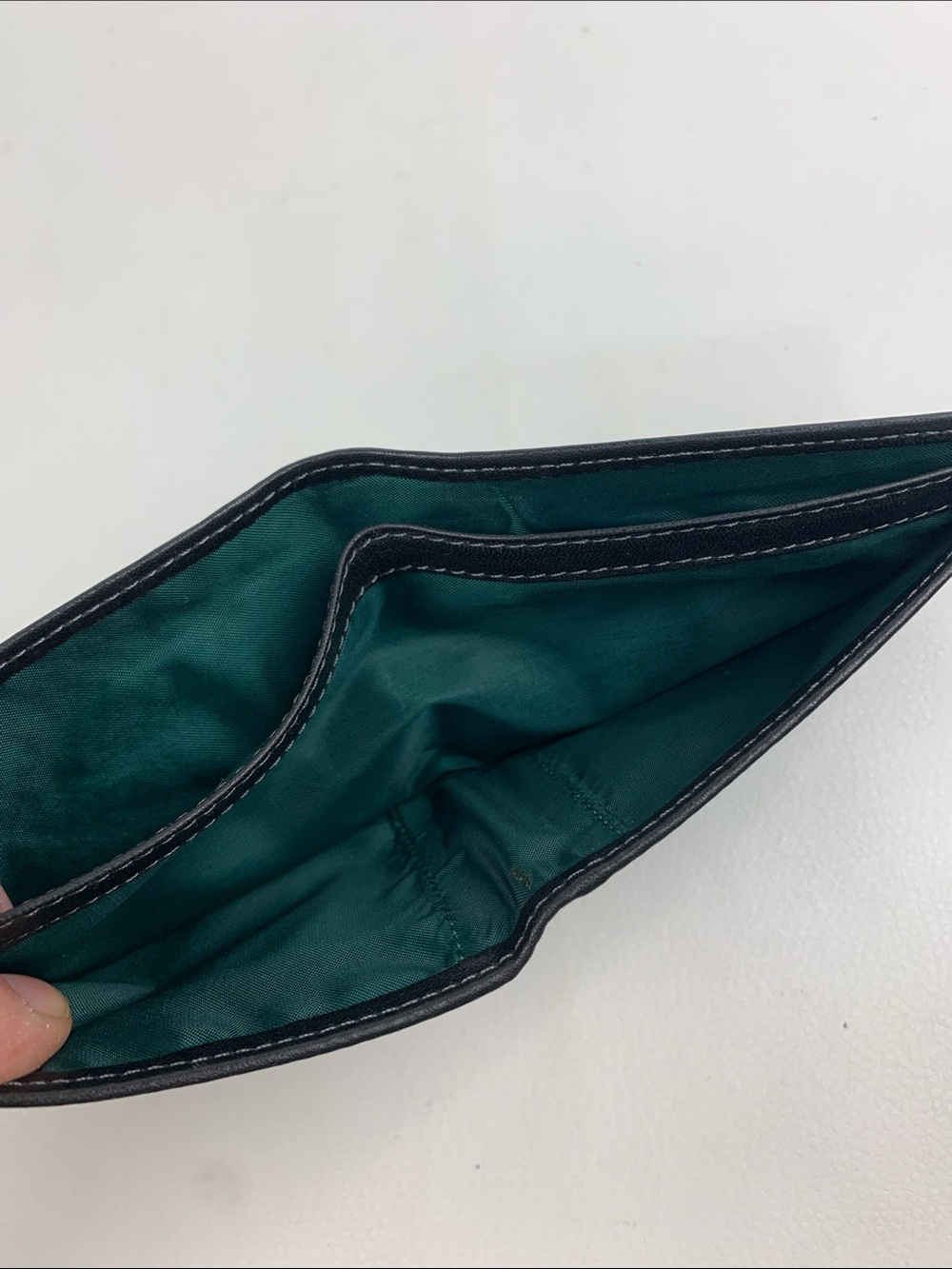 Vera Pelle Italy Black Leather Bi-Fold Men’s Wallet Genuine leather Green lining - Picture 9 of 12